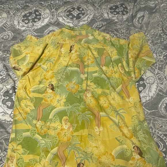 Tommy Bahama Hawaiian Girl button down silk shirt XL vintage - Picture 6 of 6